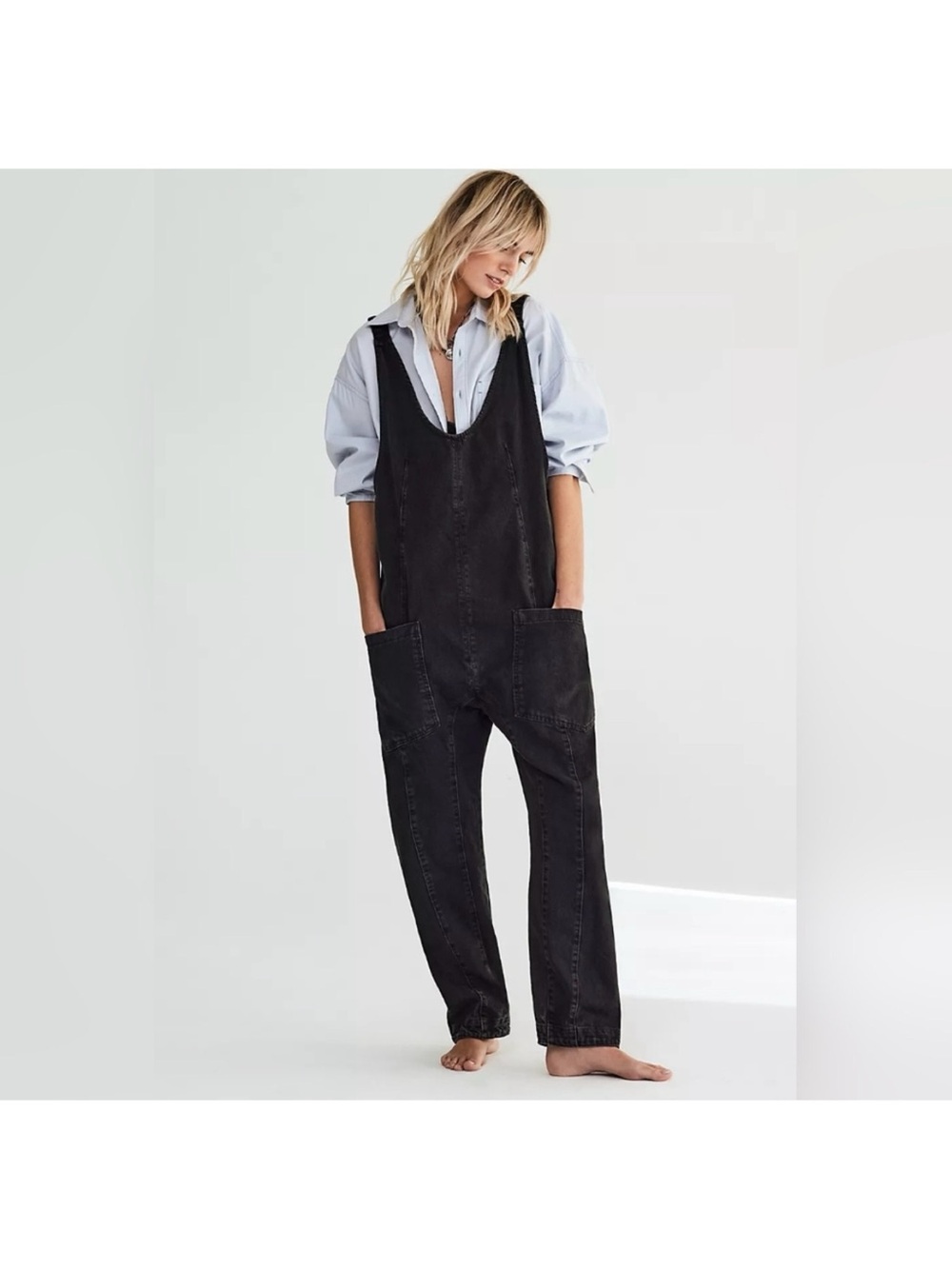 We The Free High Roller Jumpsuit - Mineral Black, size L